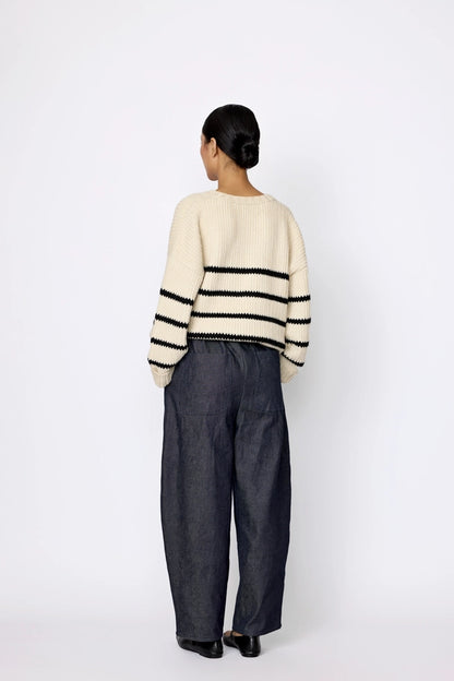 Cropped Field Sweater - Stripe