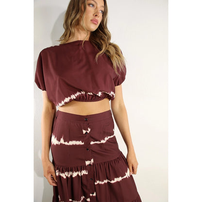 Crop Top with Skirt Set