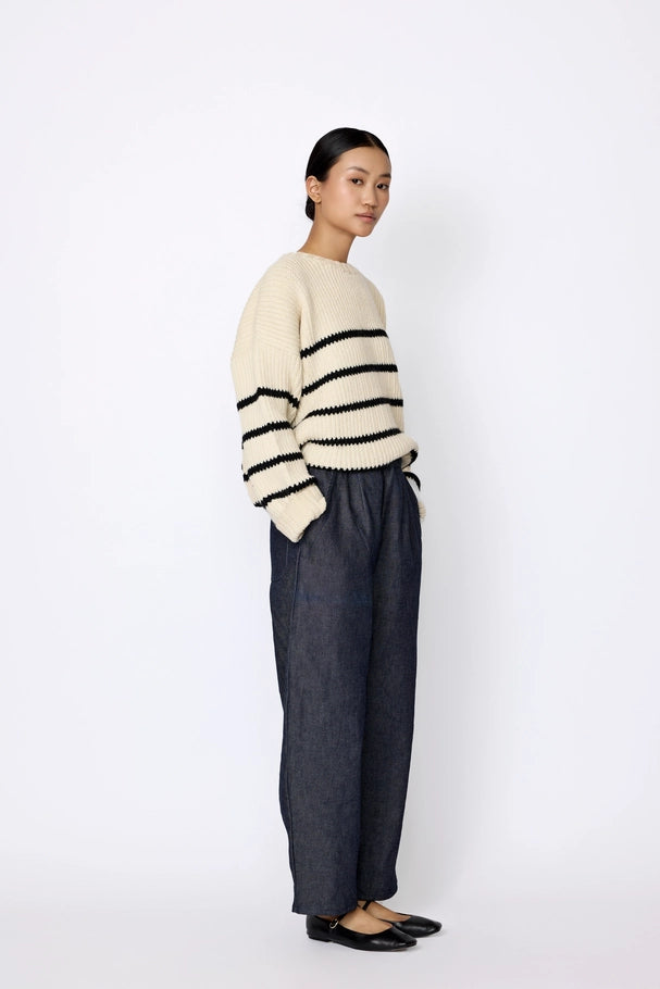 Cropped Field Sweater - Stripe