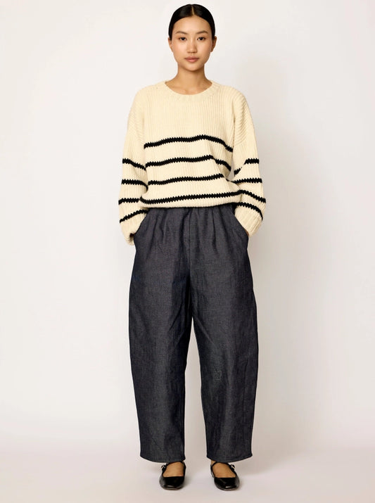 Cropped Field Sweater - Stripe